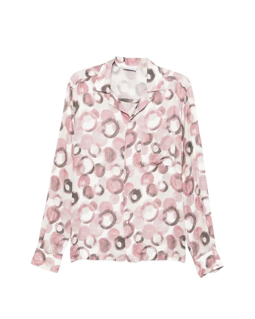 Tagliatore Pink Circle-Print Long-Sleeve Shirt for men