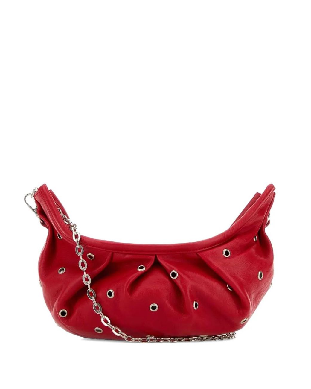 GIMAGUAS Red Studded Details Shoulder Bag