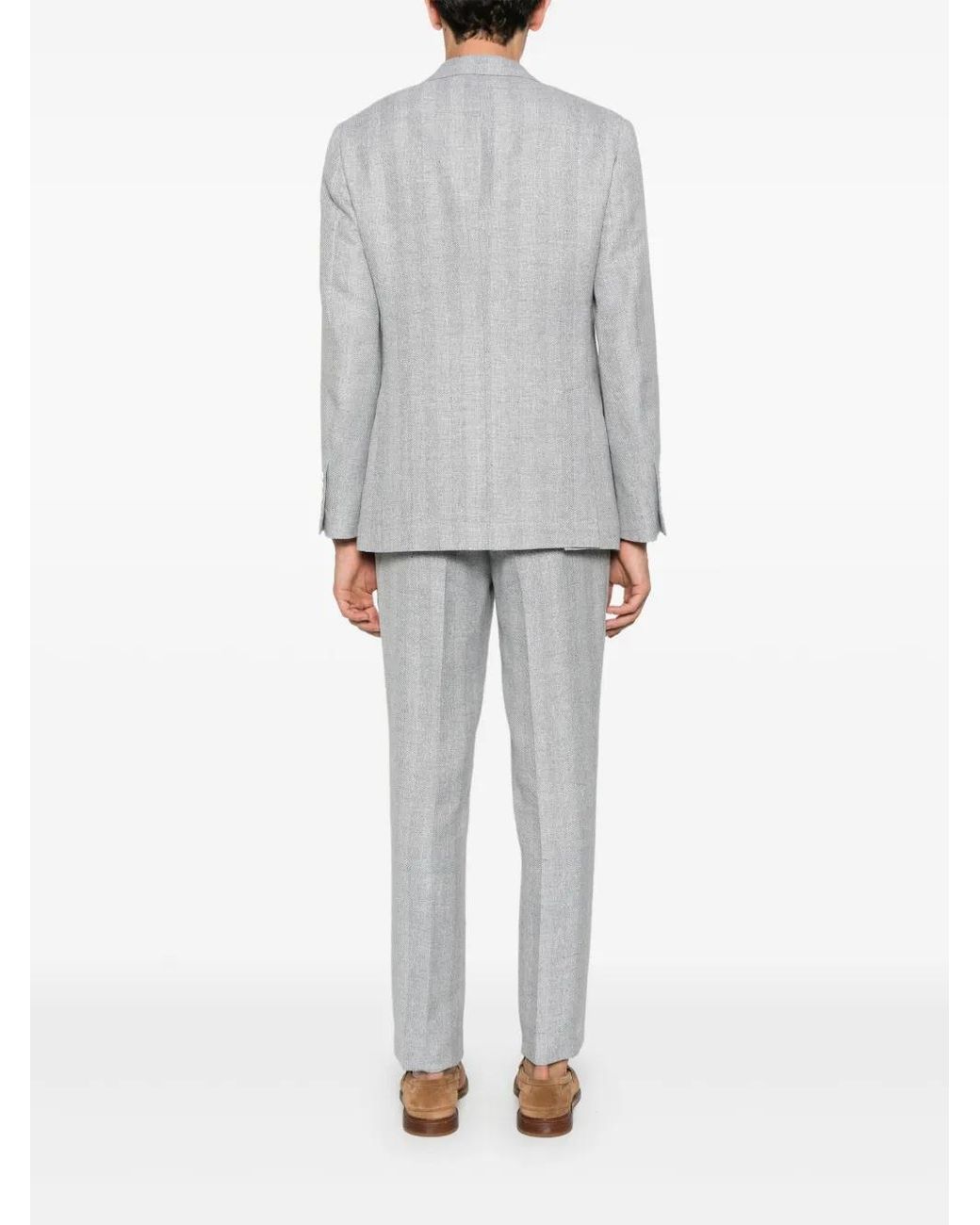 Brunello Cucinelli Gray Single-Breasted Blazer for men