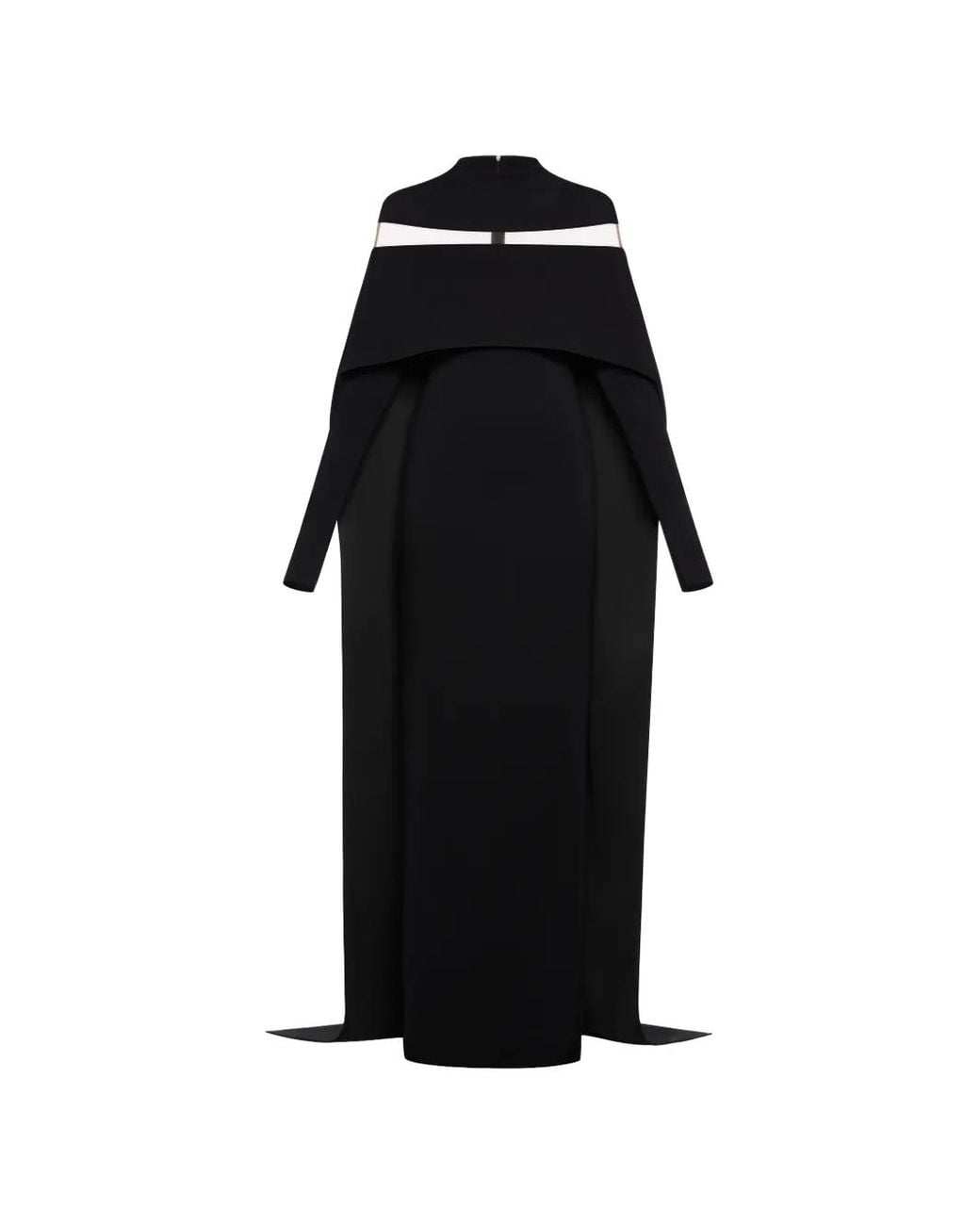 Chats by C.Dam Black Nehru Long-Sleeved Maxi Dress
