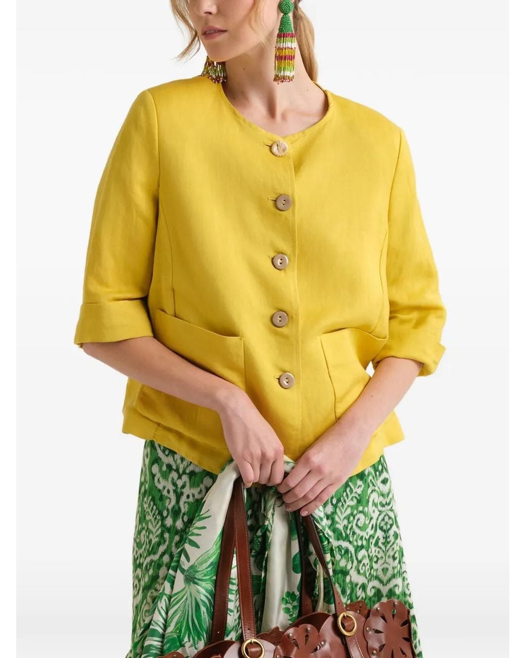 Maliparmi Yellow Jacke Mit Knöpfen