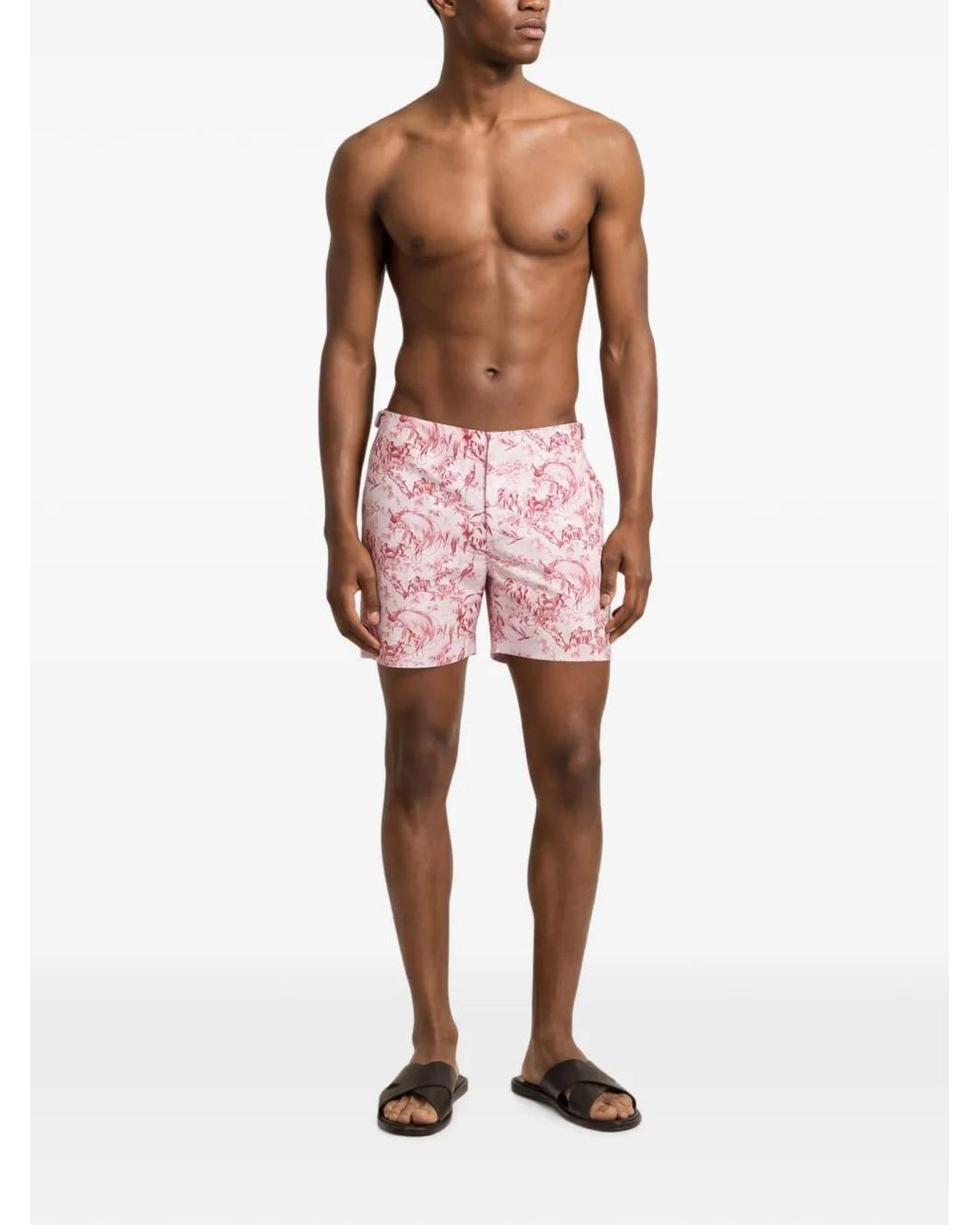 Orlebar Brown Pink Bulldog Zephra Graphic-Print Swim Shorts for men