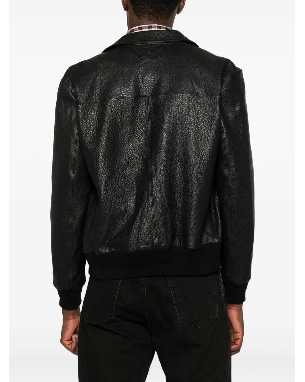 Salvatore Santoro Collared Leather Jacket in Black for Men | Lyst