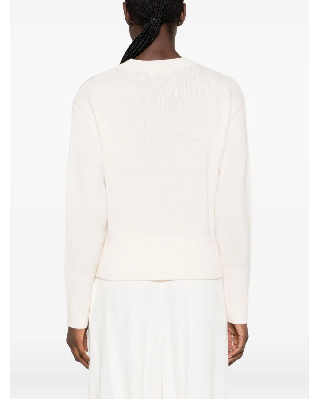 Patrizia Pepe White Crew-Neck Sweater