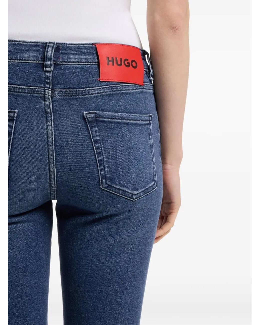 HUGO Blue Logo-Patch Skinny Jeans