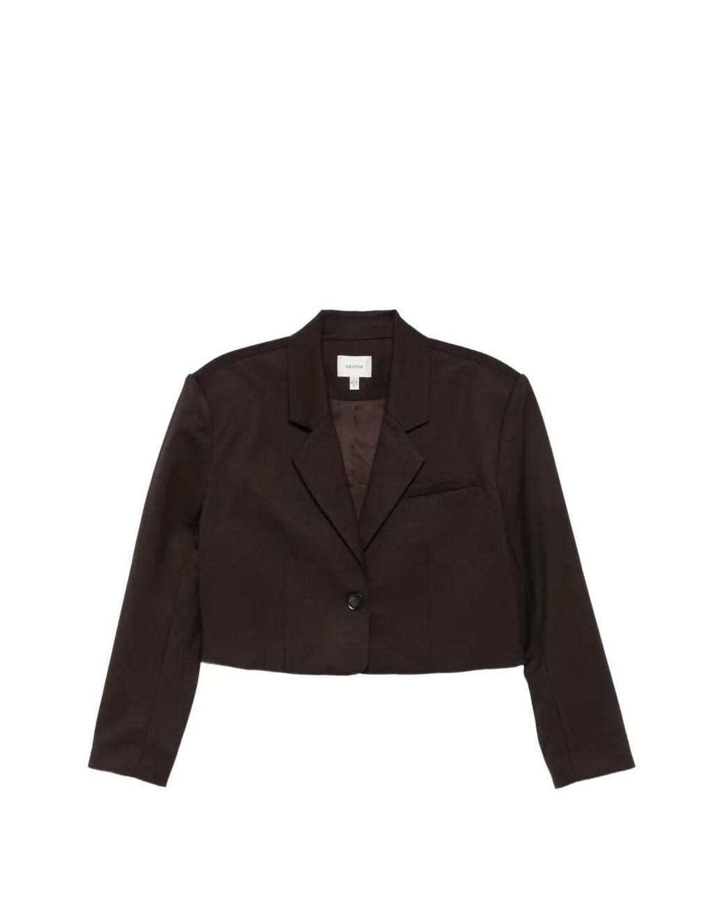 Gestuz Black Cropped Single-Breasted Jacket