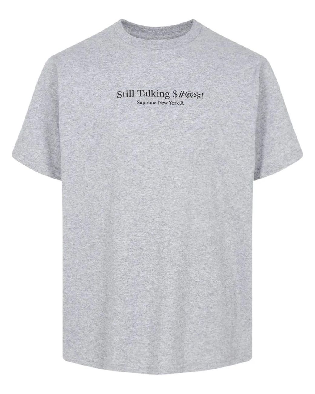 Supreme Gray Still Talking Crew-Neck T-Shirt