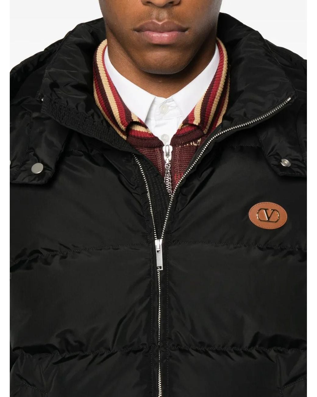 Valentino Garavani Black Quilted Hooded Jacket for men