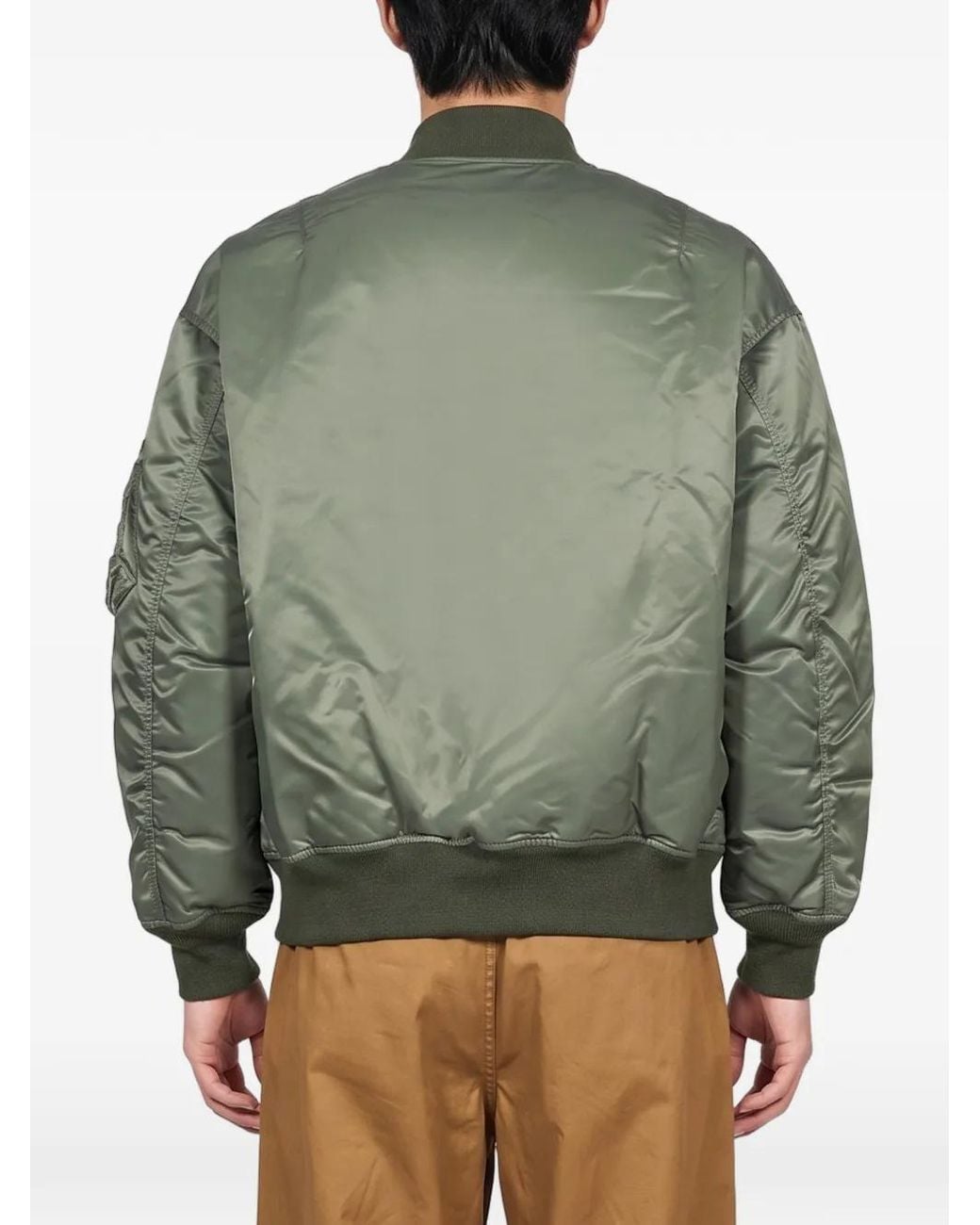 Comme des Garçons Green Leather-Patch Bomber Jacket for men