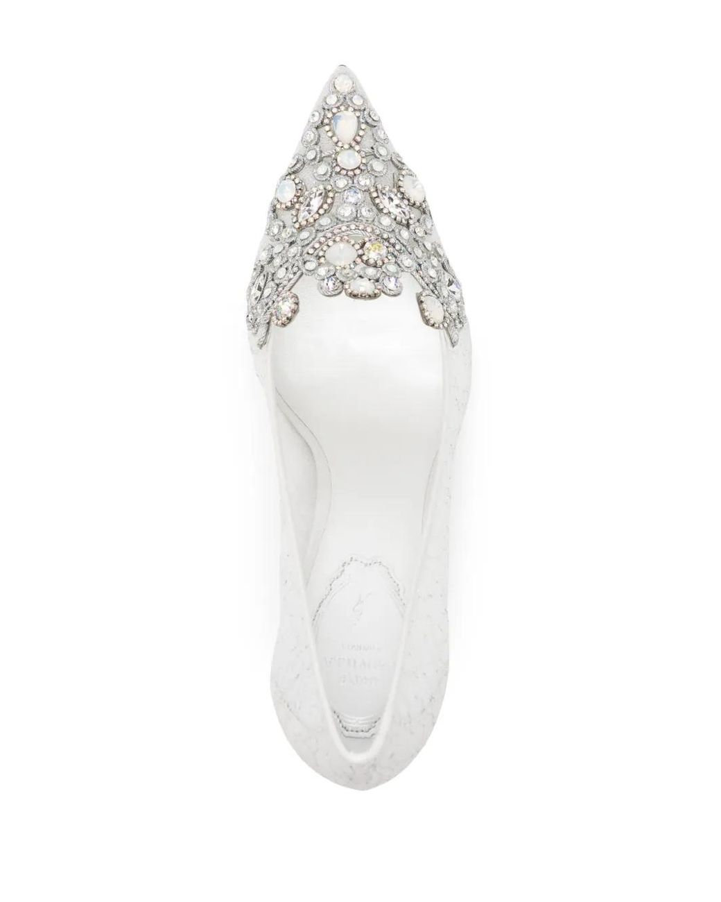 Rene Caovilla White Veneziana 65Mm Crystal Pumps