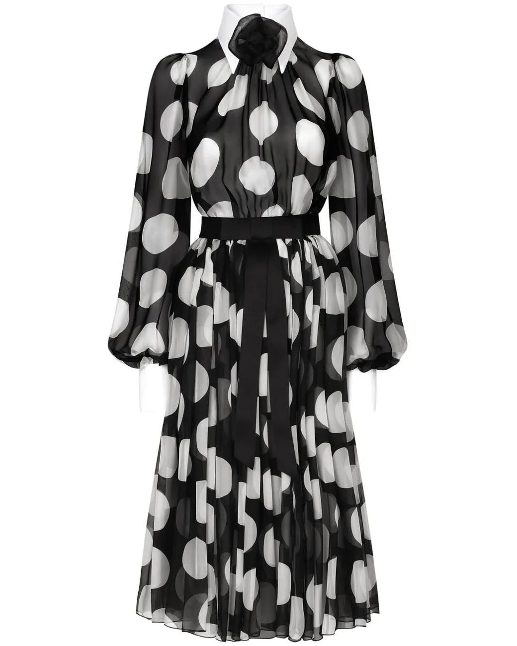 Dolce & Gabbana Black Polka-dot Cotton Dress