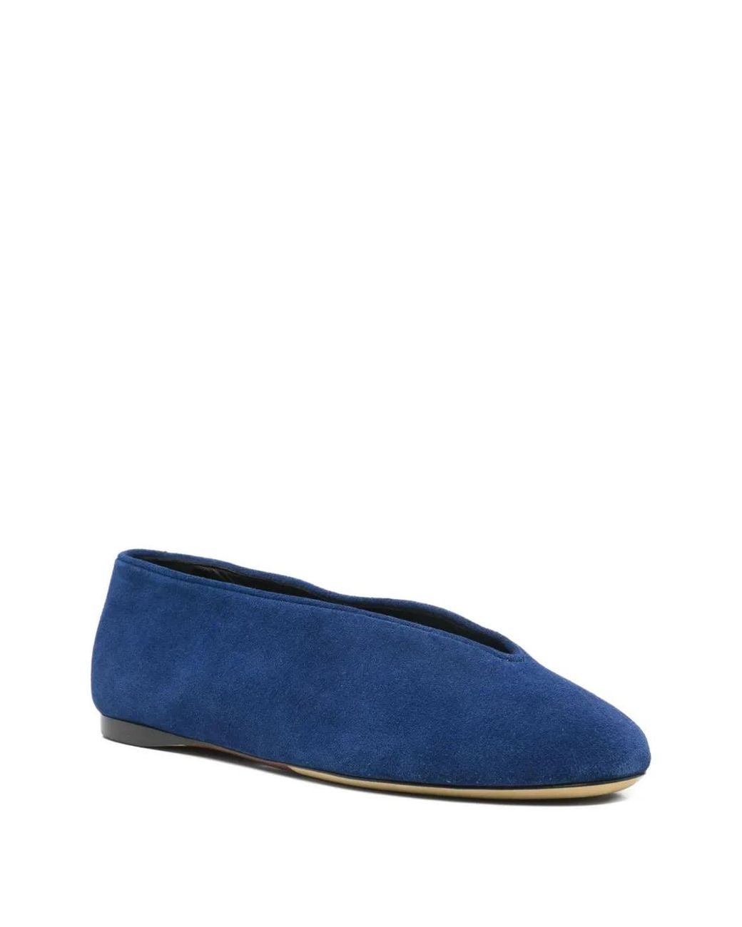 Moschino Blue Suede Ballet Flats