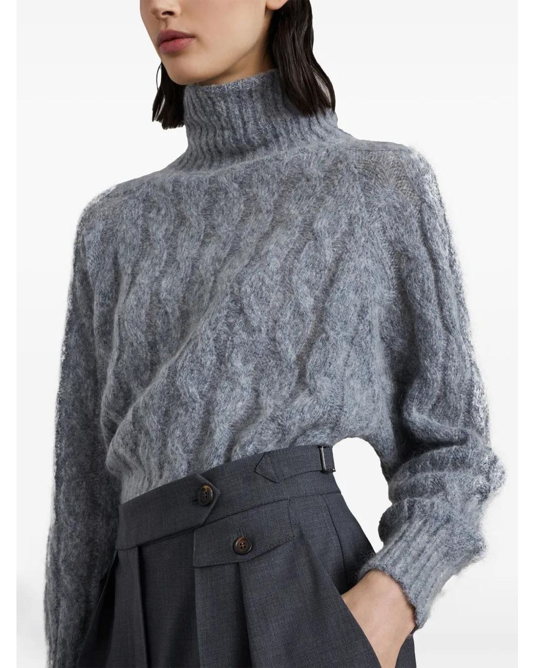 Brunello Cucinelli Blue Pleated Virgin Wool Shorts