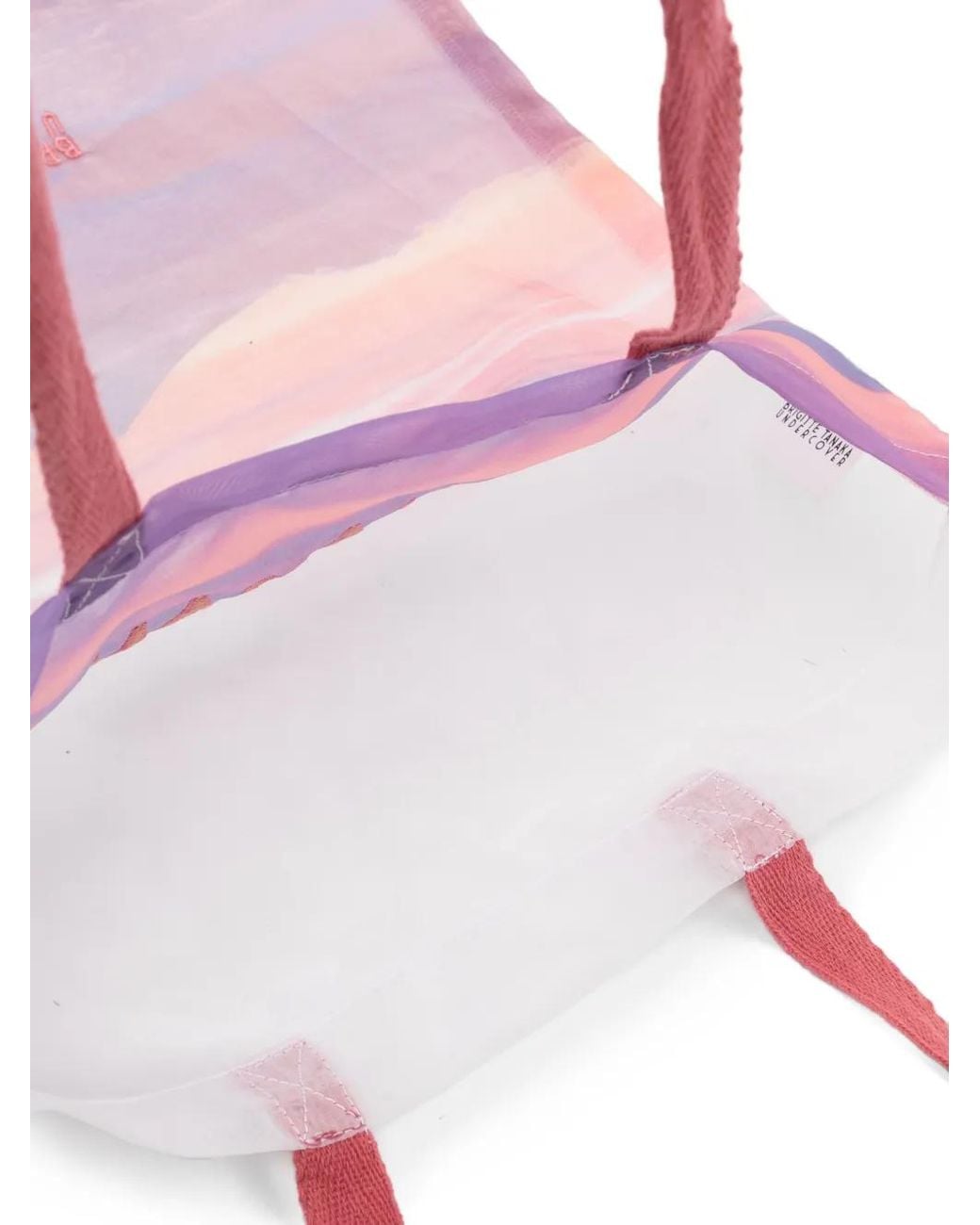 Undercover Pink Graphic-Print Sheer Tote Bag
