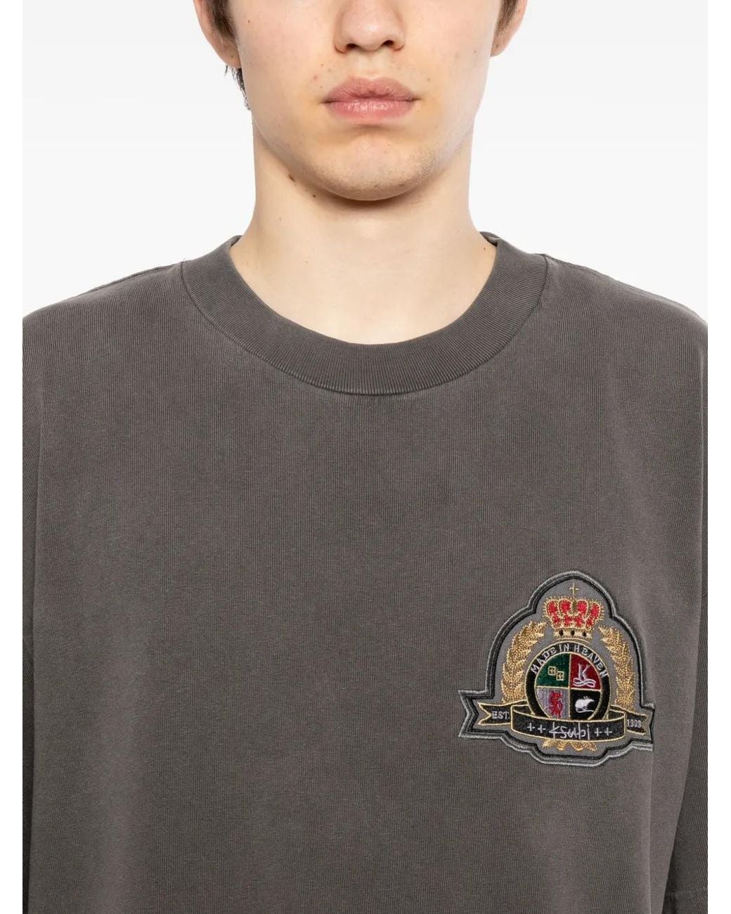 Ksubi Gray Badge T-Shirt for men