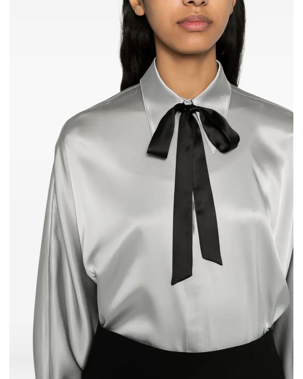 Styland Gray Chemise À Manches Kimono Et Lavallière