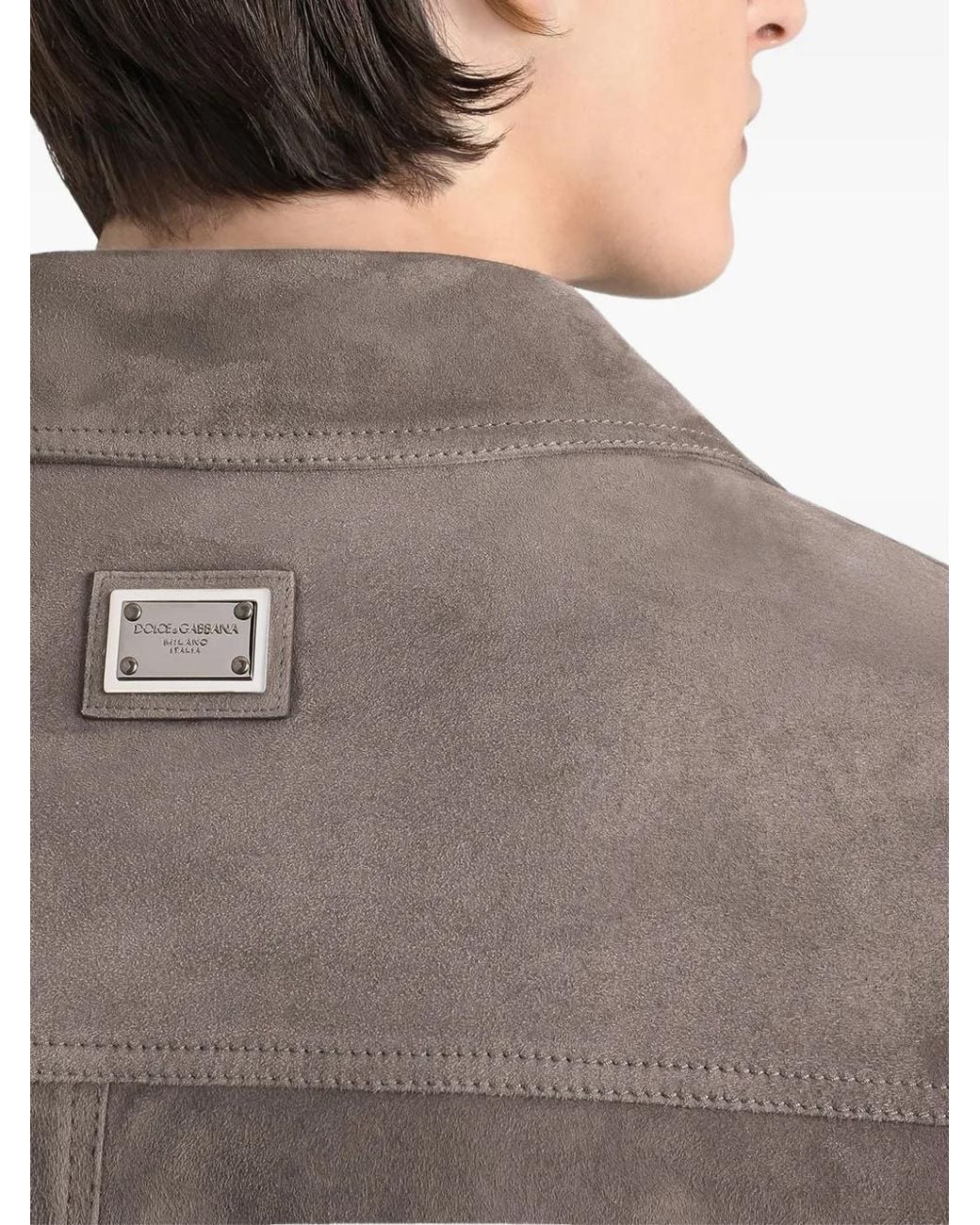 Dolce & Gabbana Gray Suede Jacket for men