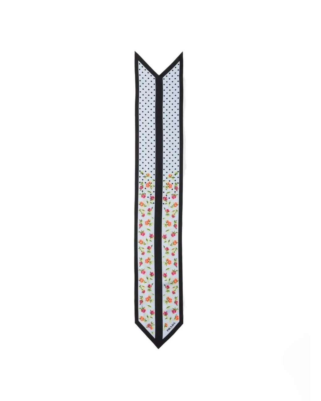 Prada White Printed Silk Twill Ribbon