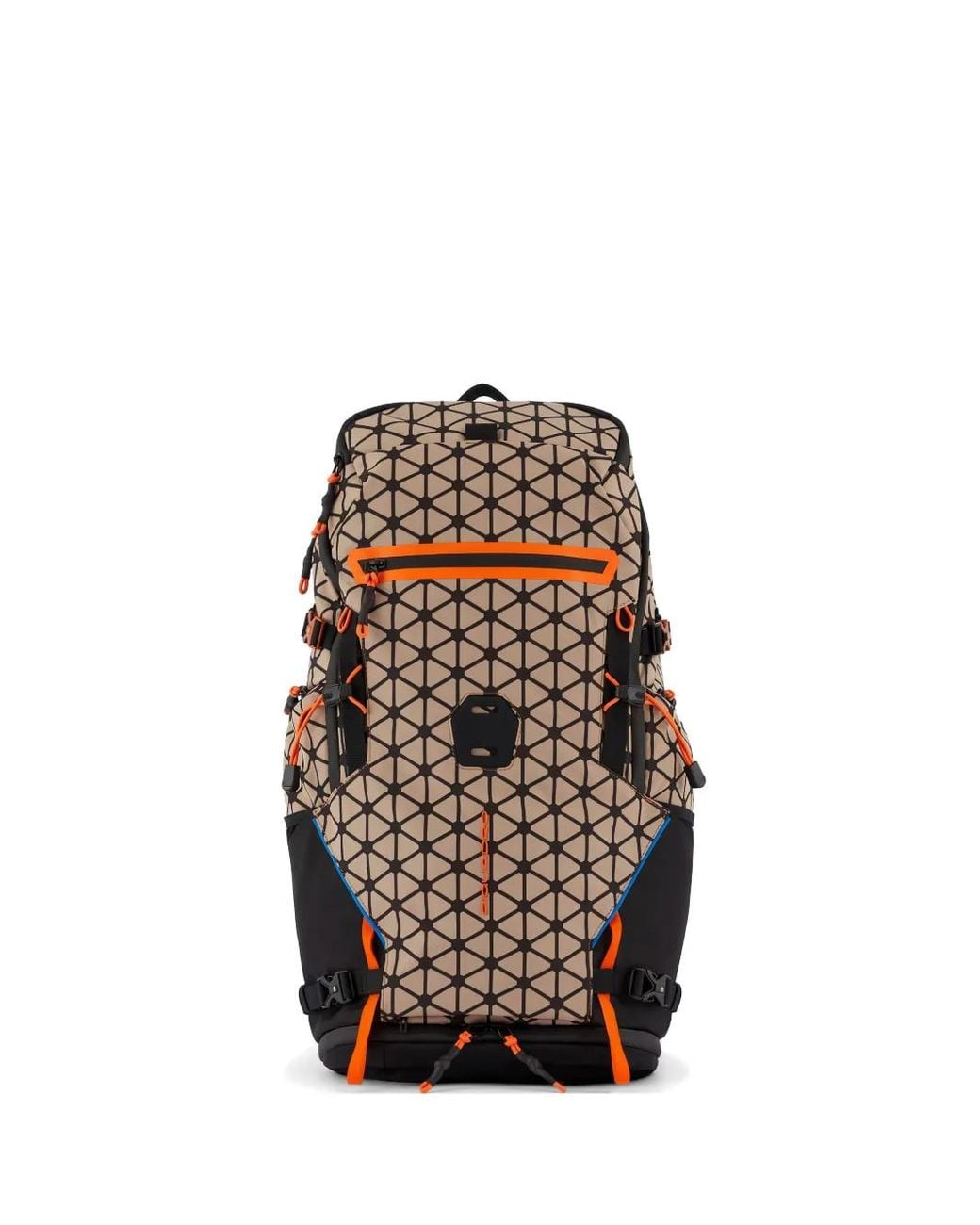 Piquadro Natural Hexagon-Print Backpack