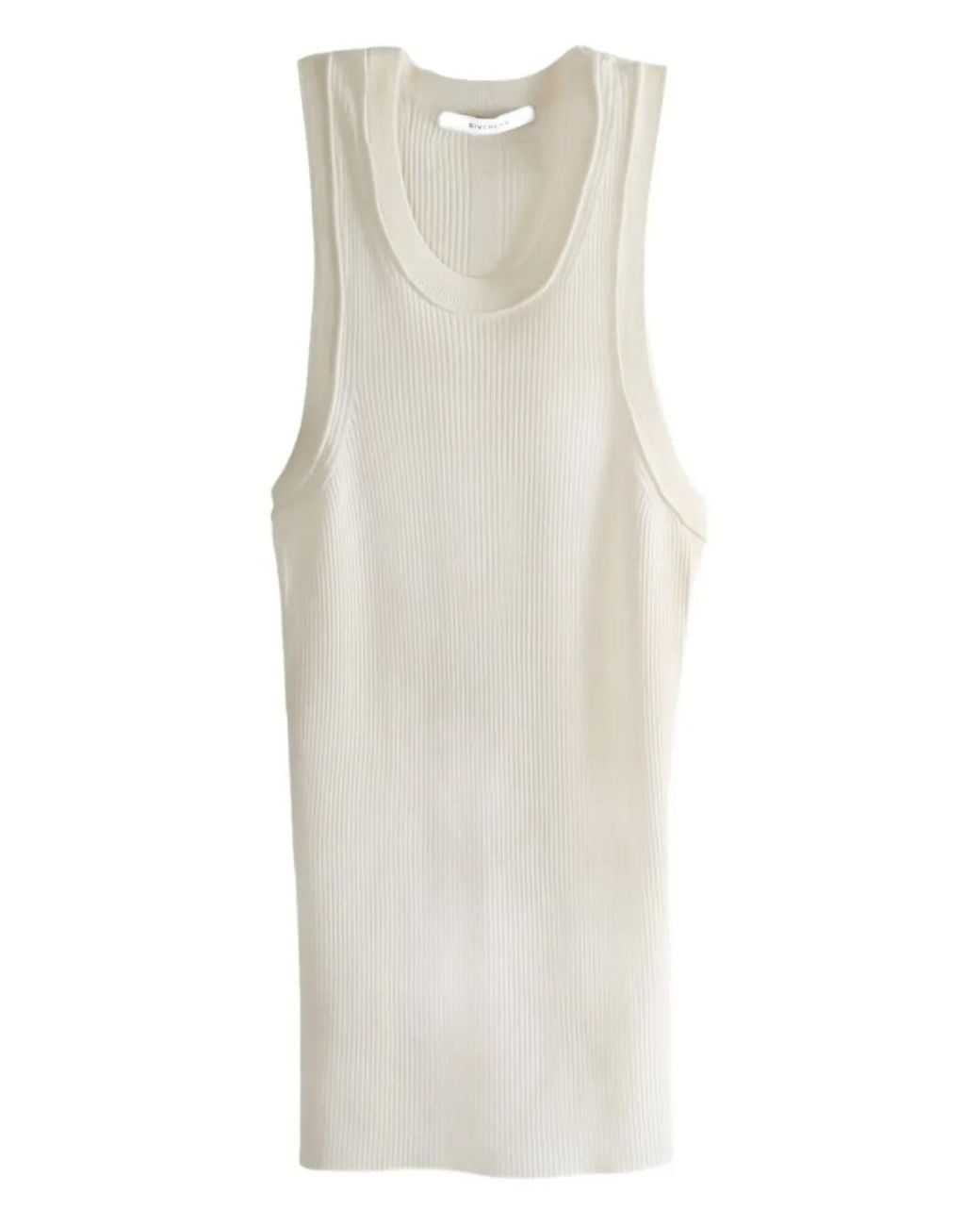 Givenchy White Ribbed Racer-Back Tank Top
