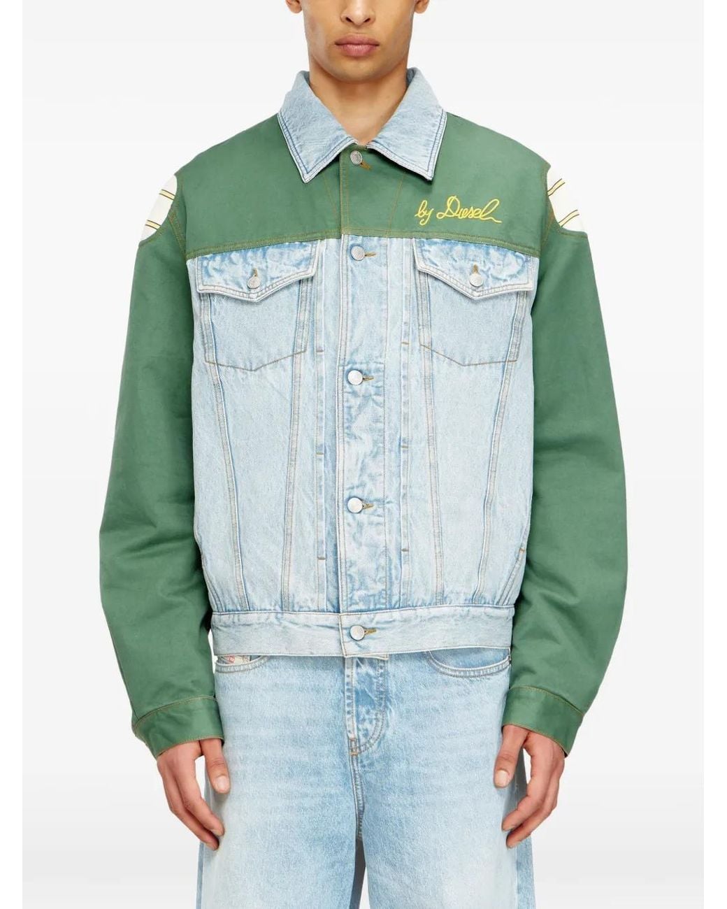 DIESEL Green J-Giant-20Th Embroidered Jacket