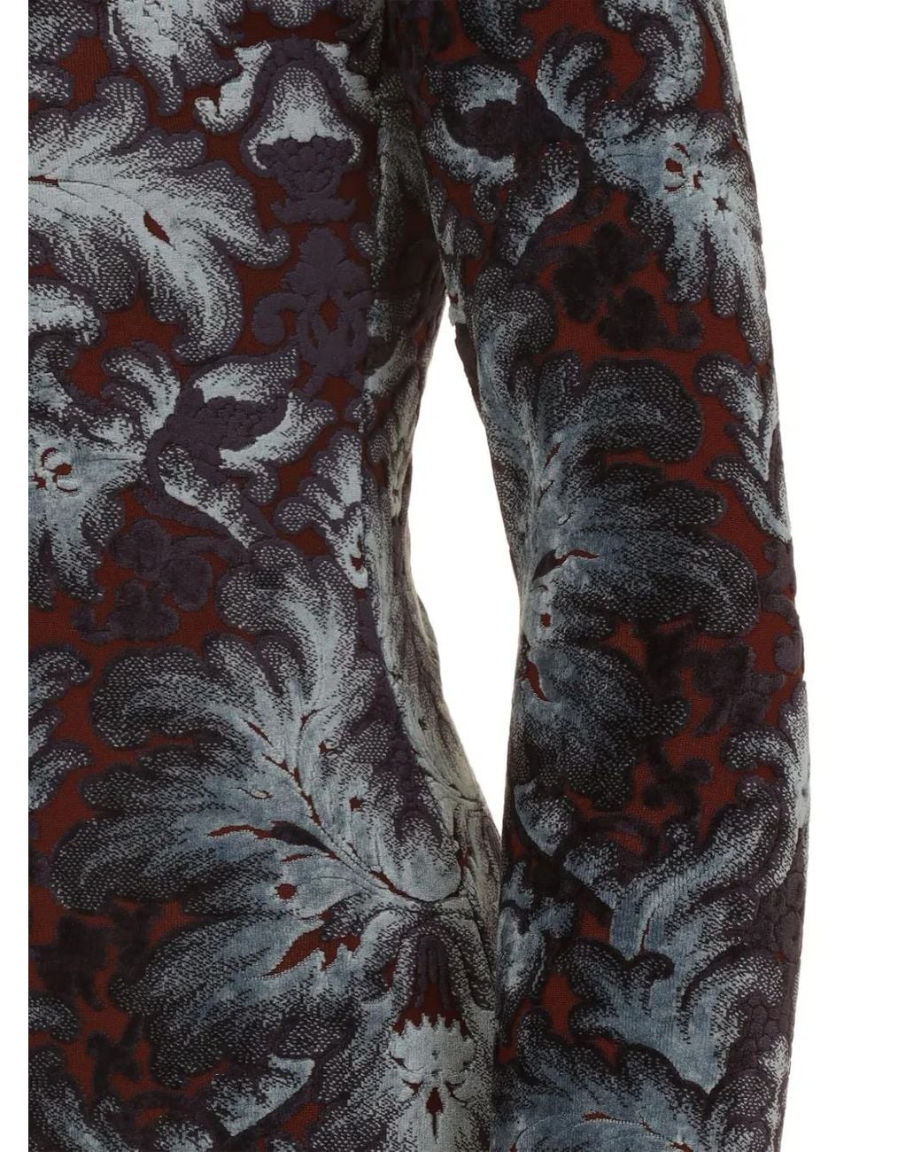 Etro Blue Floral Midi Dress