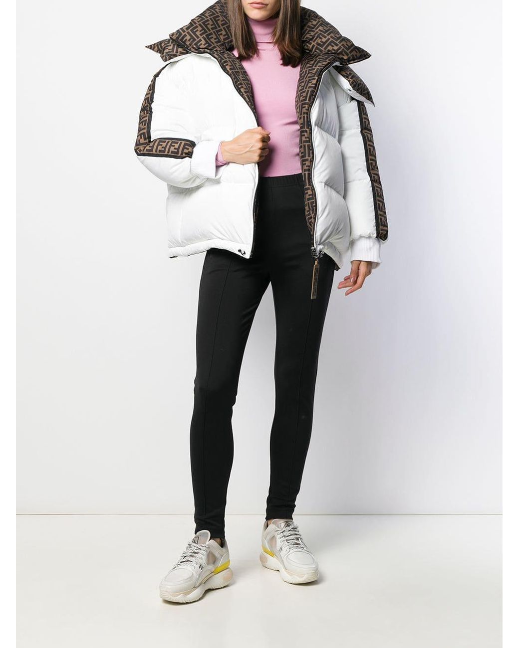 Fendi Zucca Puffer Jacket in White Lyst
