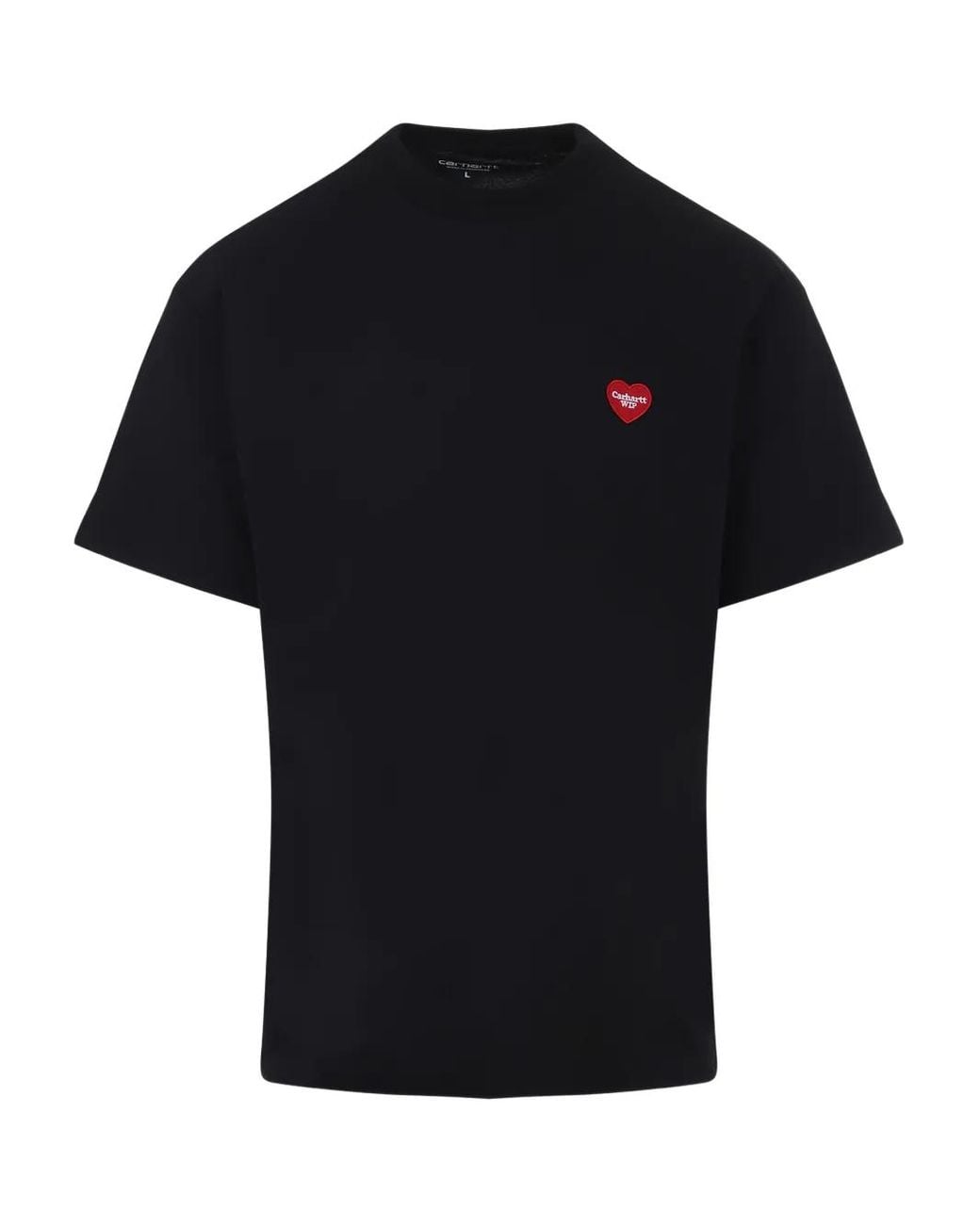 Carhartt Black Logo Cotton T-Shirt for men