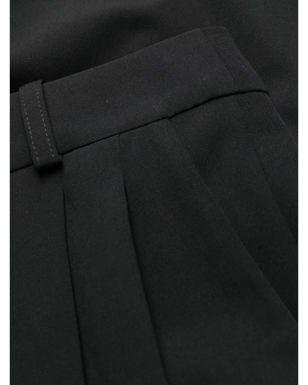 Stella McCartney Black Pleated High-Rise Wool Pants
