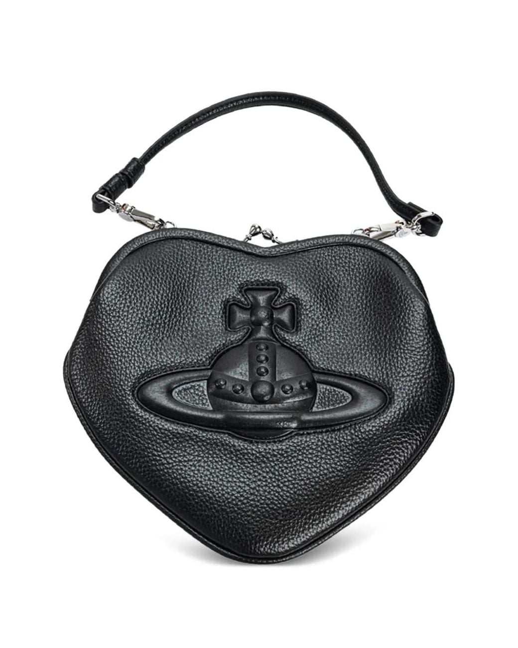 Vivienne Westwood Black Belle Heart Orb Mini Bag