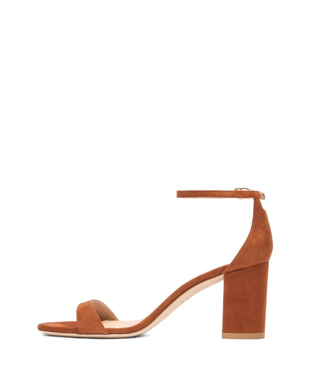 Stuart Weitzman Brown Round-Toe Suede Heeled Pumps