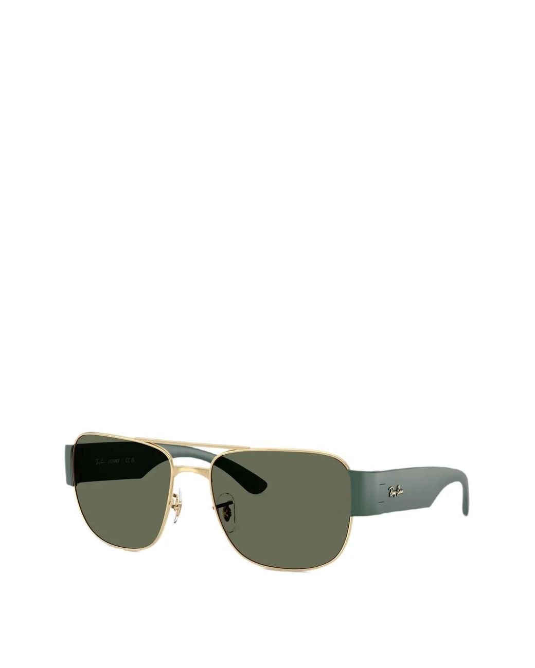 Ray-Ban Green Rectangle-Frame Sunglasses