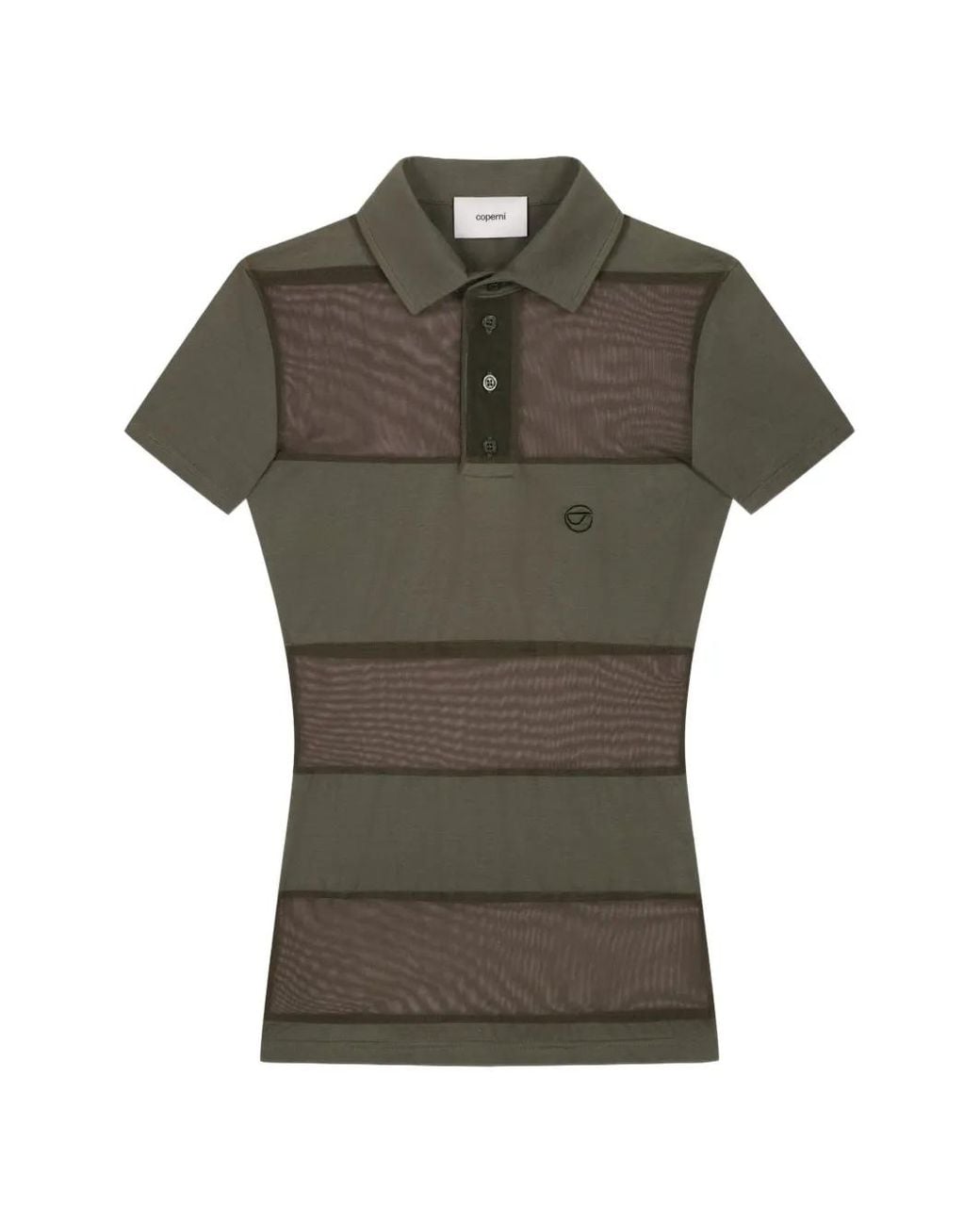 Coperni Green Sheer Striped Polo