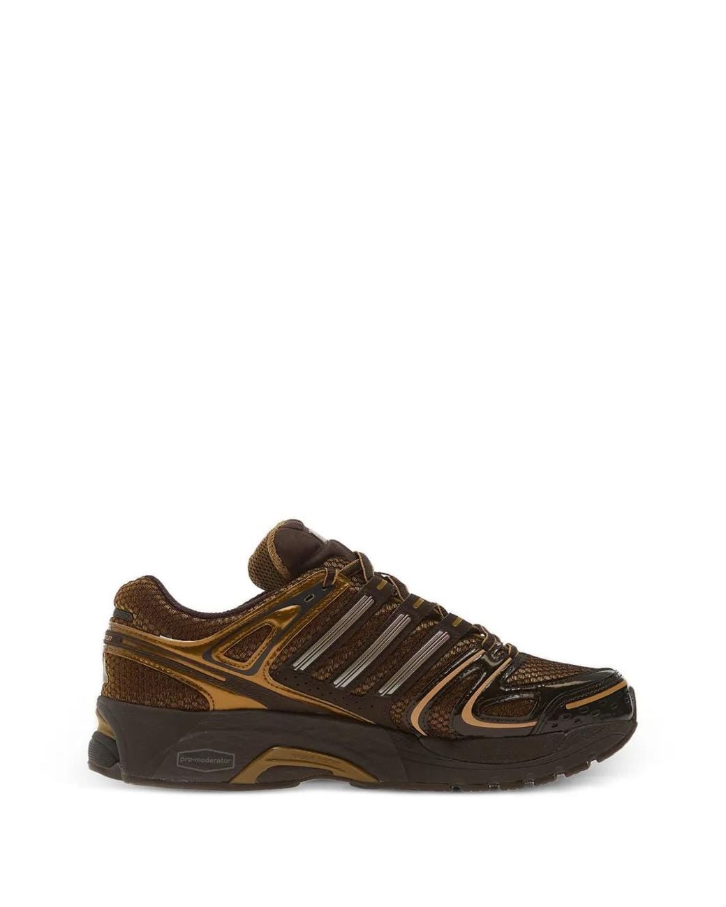 Adidas Brown Adistar Control 5 Striped Sneakers