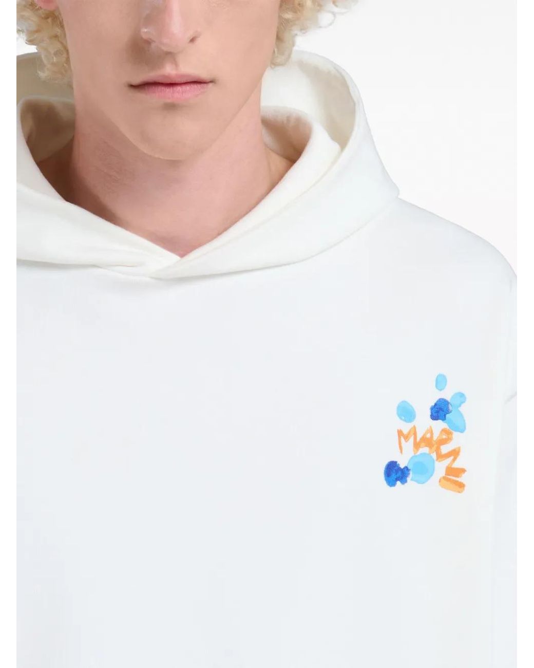 Sudadera Con Capucha Y Logo Marni de hombre de color White