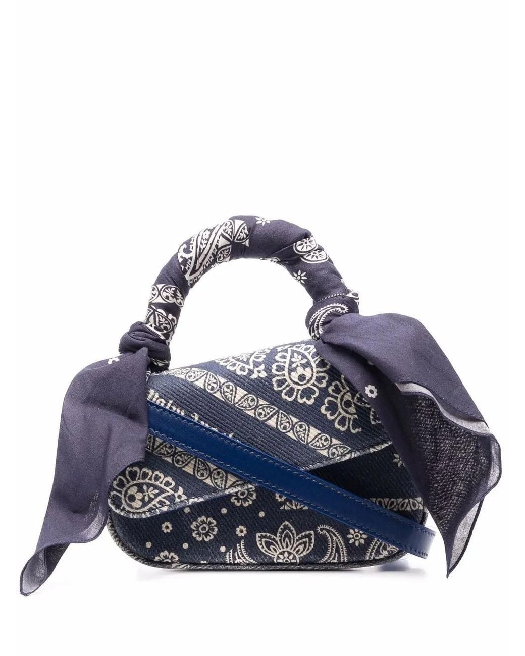 Palm Angels Blue Mini Crash Tote Bag
