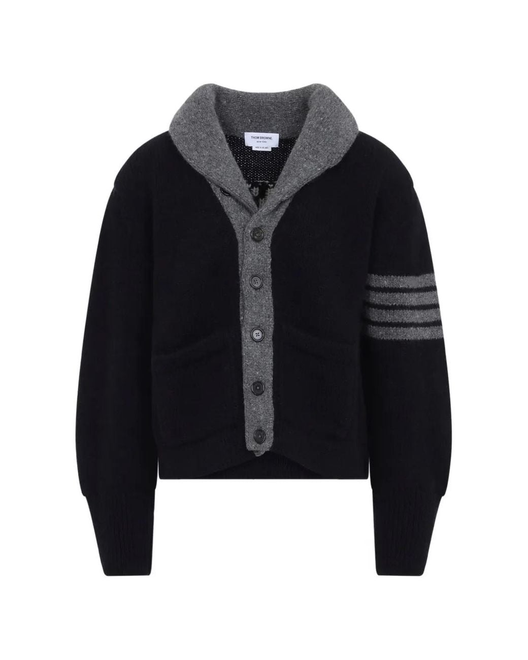 Thom Browne Black Cardigan À Col Châle 4-Bar for men