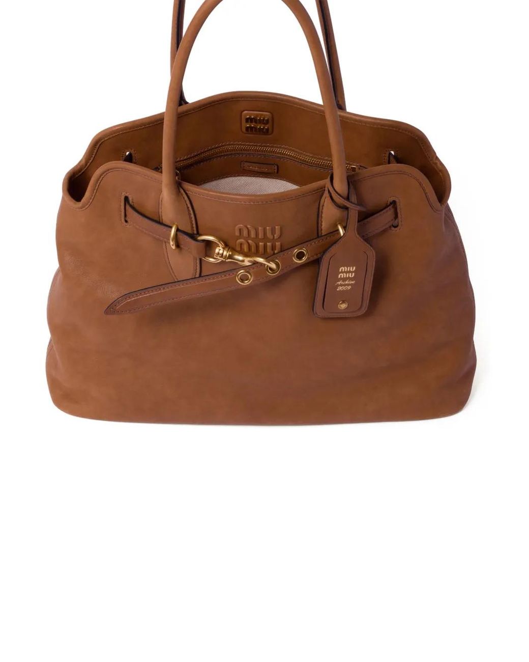 Miu Miu Brown Aventure Nappa Leather Bag