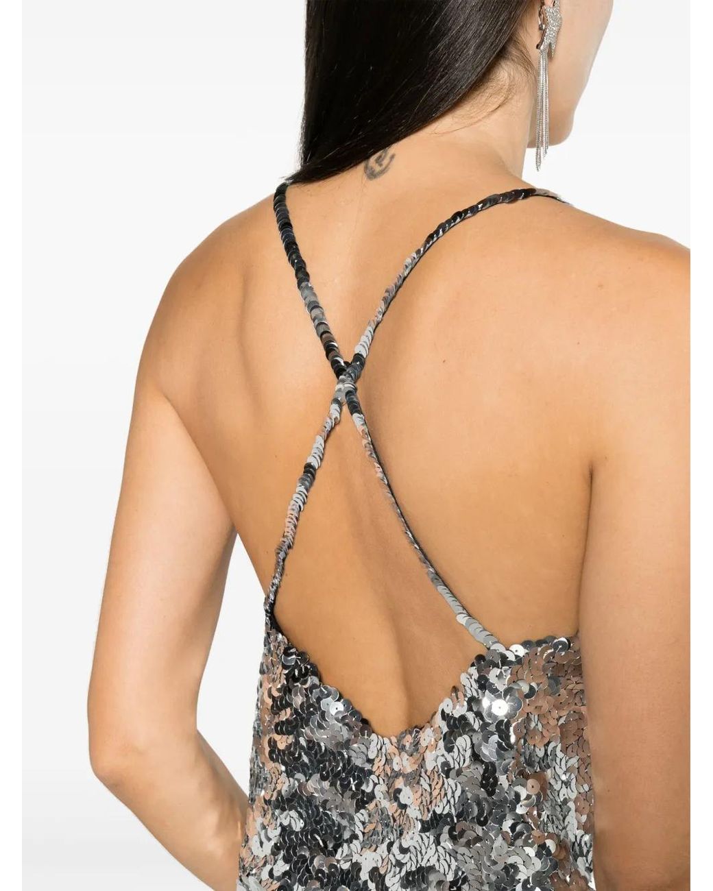 Sonia Rykiel Metallic Sequinned Square-Neck Tank Top
