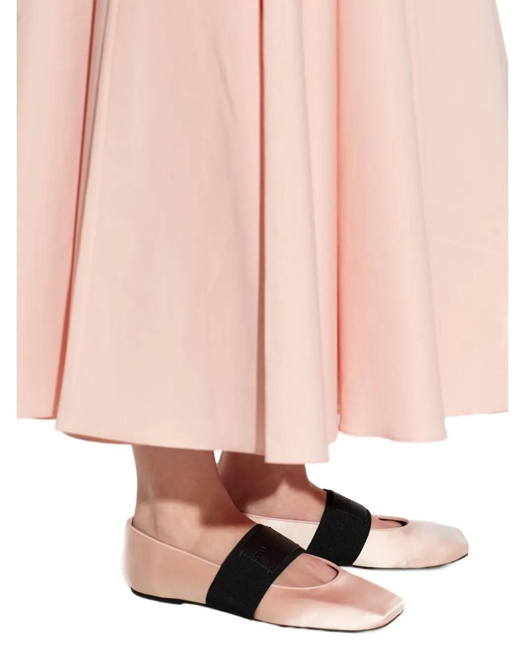 Givenchy White Eckige Ballerinas Aus Satin