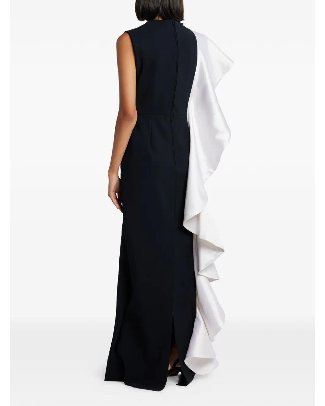 Greta Constantine Blue Ruffled Eglinton Dress