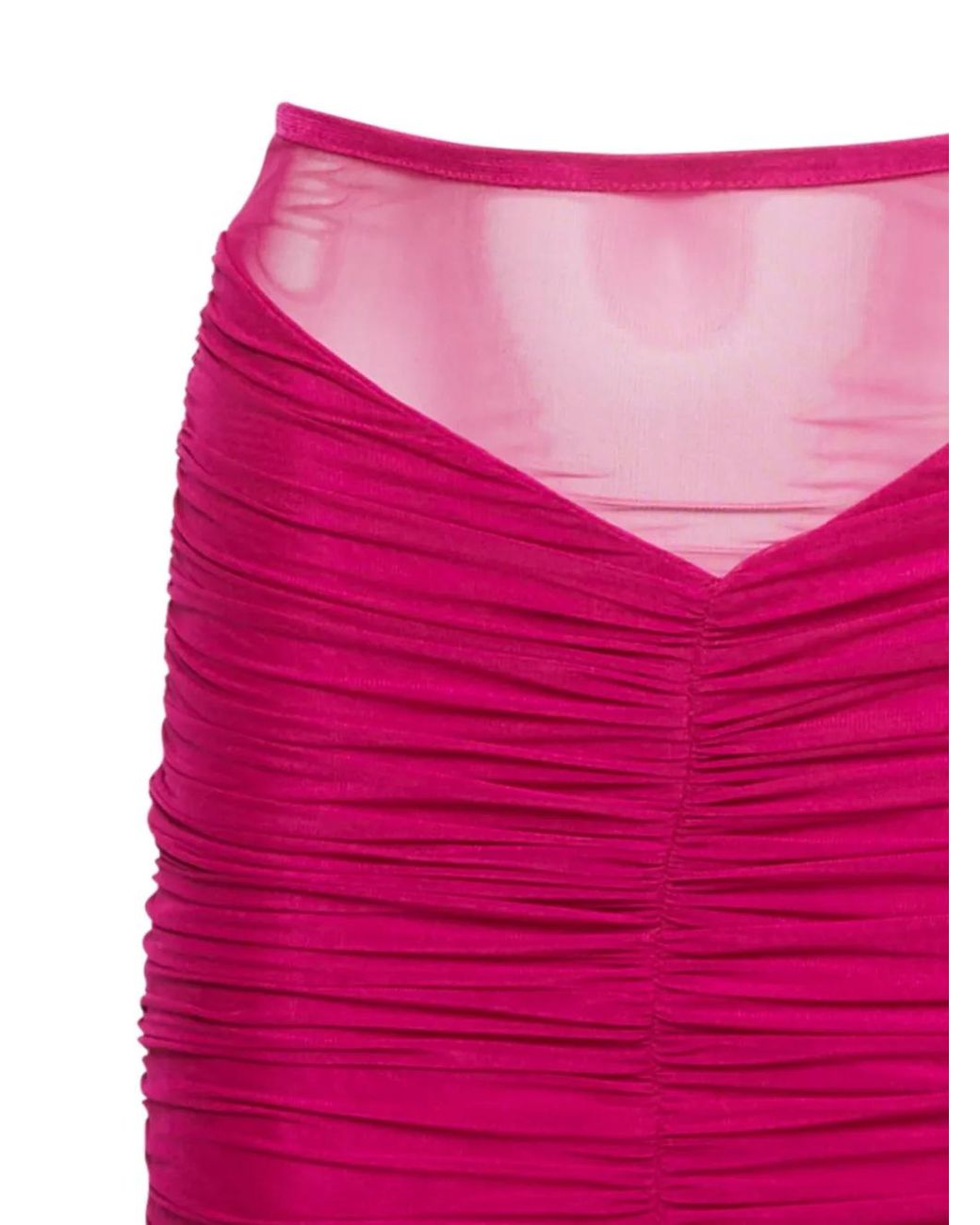 Fleur du Mal Pink Ruched Midi Skirt