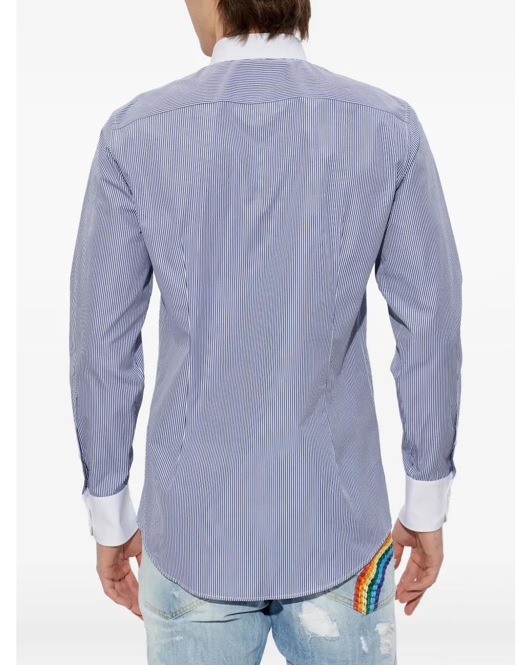 DSquared² Blue Striped Shirt for men