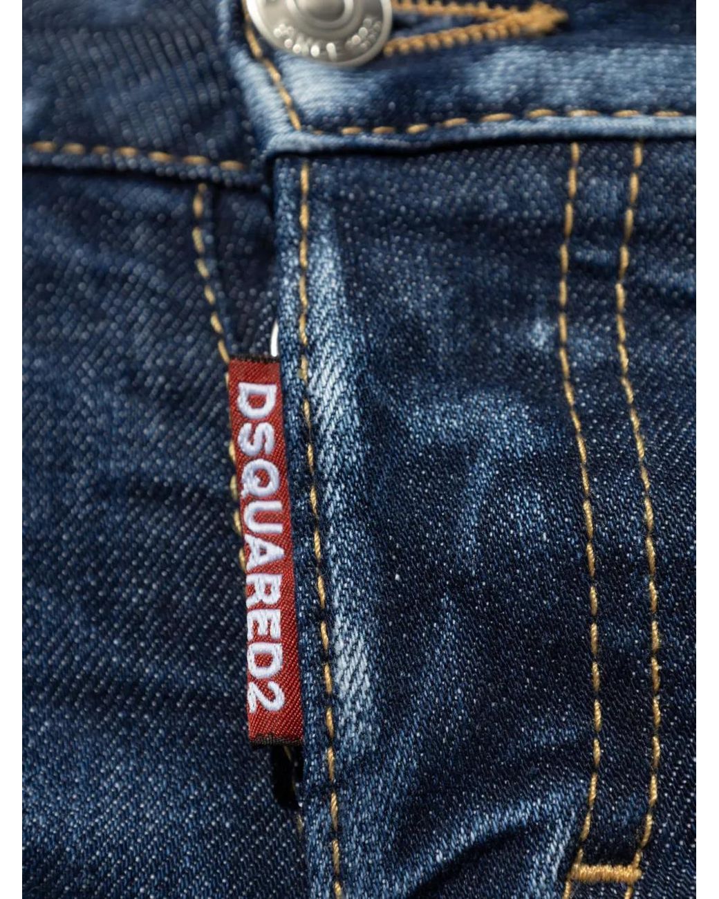 Jean À Patch Logo DSquared² en coloris Blue