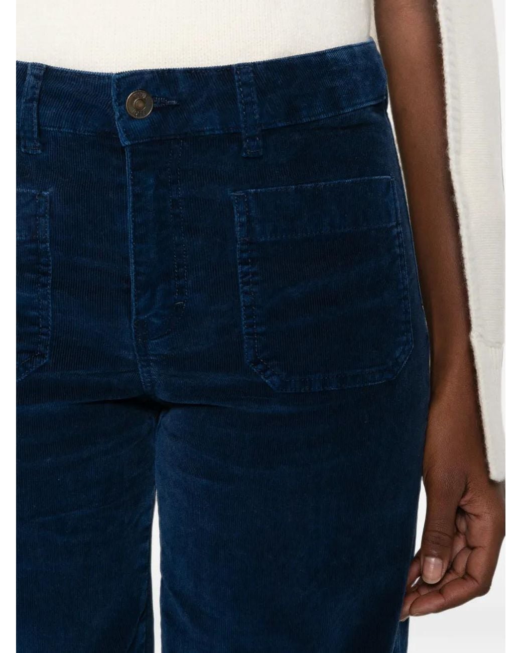 Five Jeans Blue Lucia Corduroy Cropped Palazzo Pants