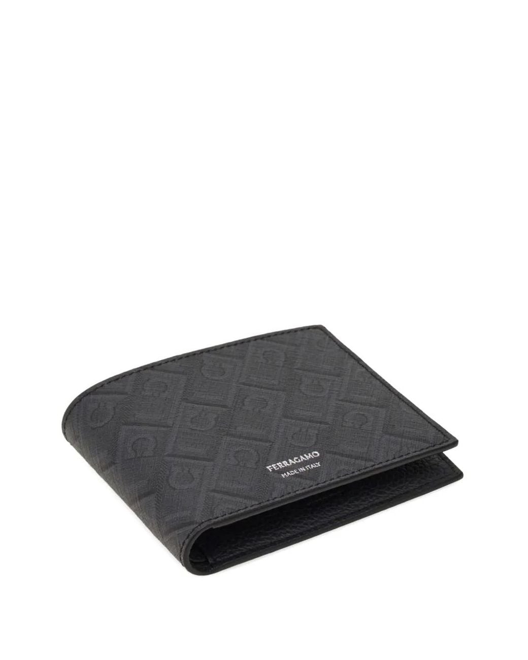 Ferragamo Gray Monogram Leather Wallet for men