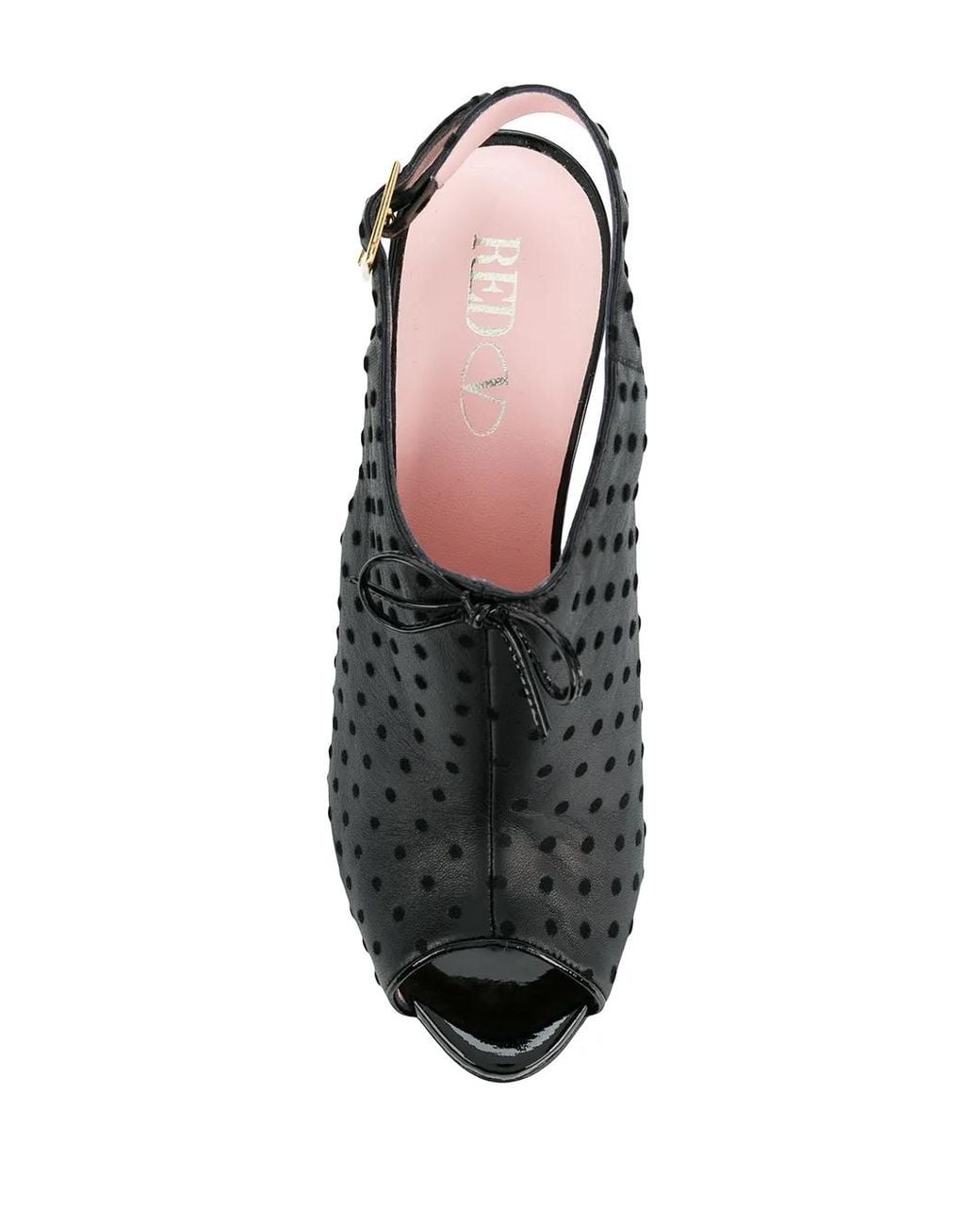 Red(v) Black 120Mm Polka Dot Slingback Sandals