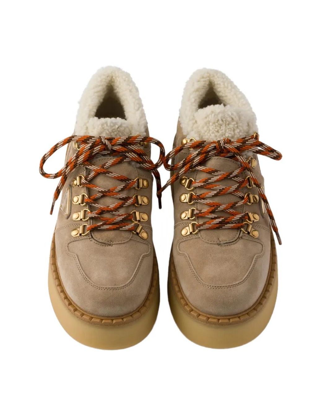 Prada Brown Shearling-Lined Suede Booties