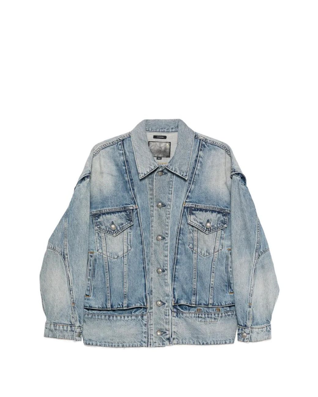 R13 Blue Layered-Effect Denim Jacket