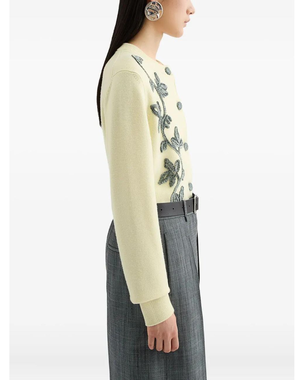 Jil Sander Metallic Embroidered Cardigan